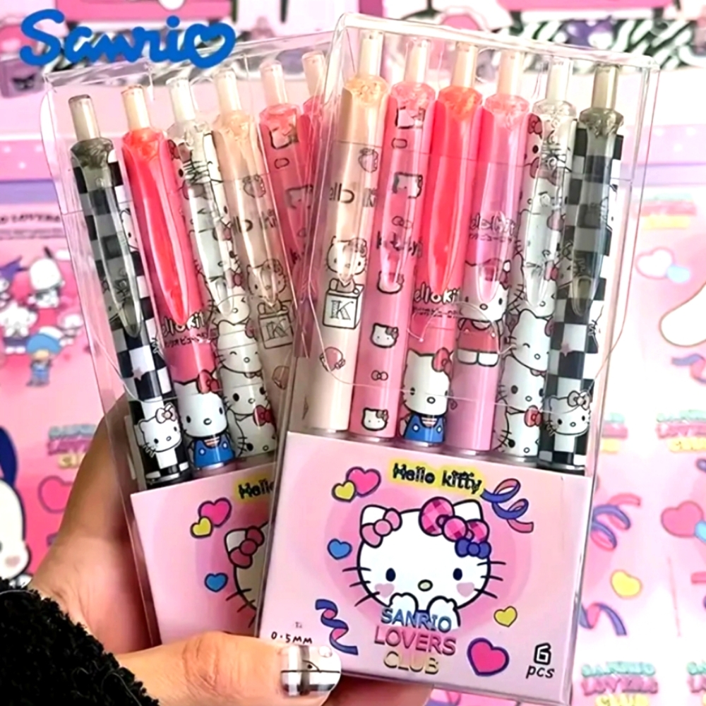 6 Sanrio Hello Kitty Pens | Gel Pen Set (NIP)
